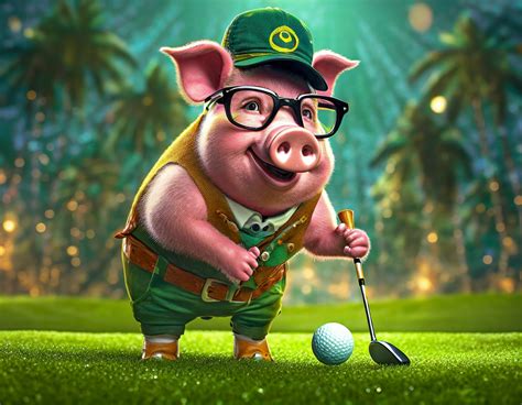 Pig, Cartoon, Playing Golf Free Stock Photo - Public Domain Pictures