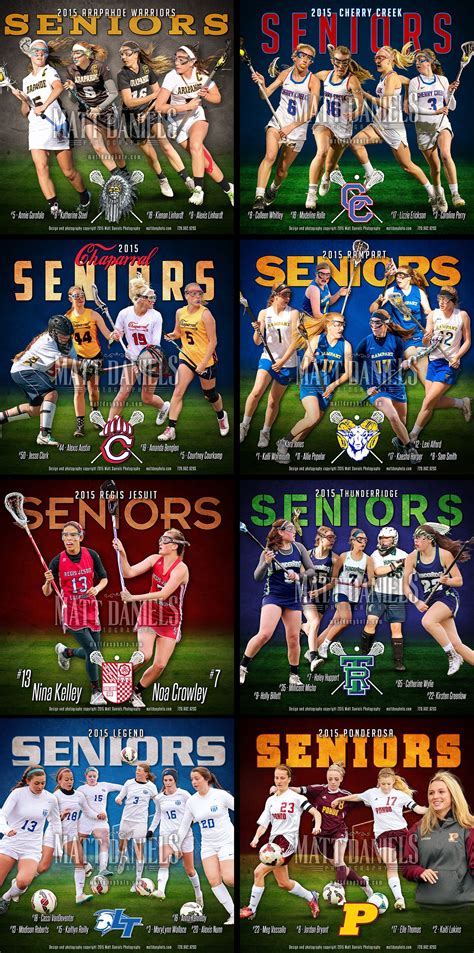 Series of Senior compositions created for various school lacrosse and soccer teams during the ...