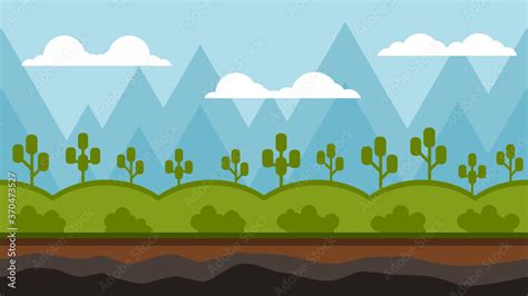 Simple 2d game background, flat design wallpaper, 2d game environment ...