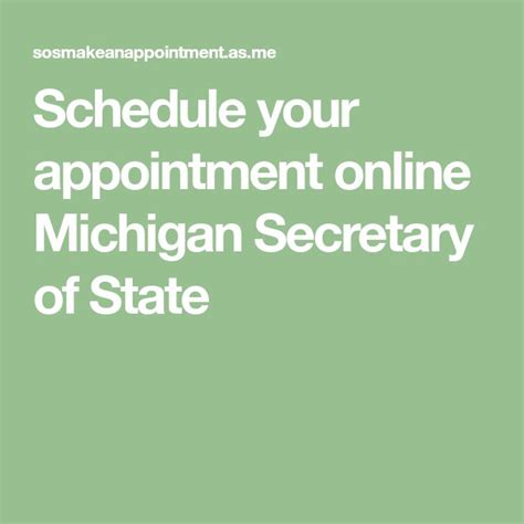 Schedule your appointment online Michigan Secretary of State in 2021 ...