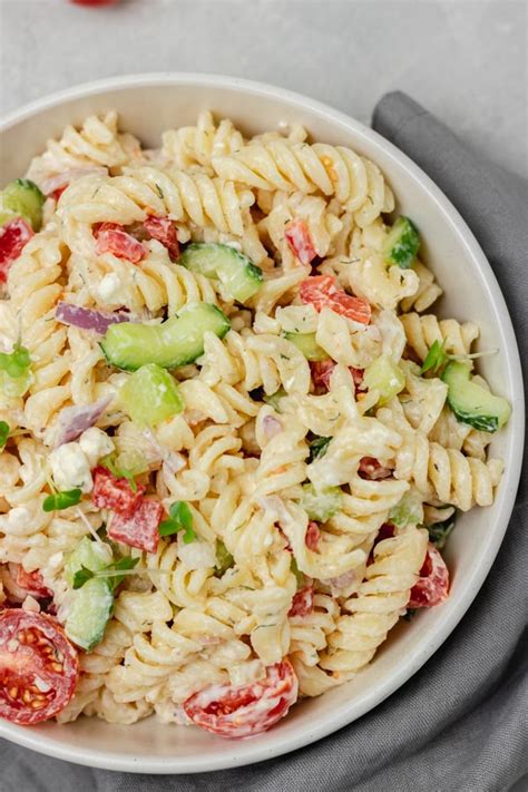 Creamy Pasta Salad Recipe - The Dinner Bite