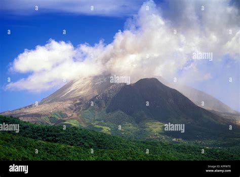 Caribbean, Montserrat, Soufriere Hills. Active volcano Stock Photo: 168765310 - Alamy