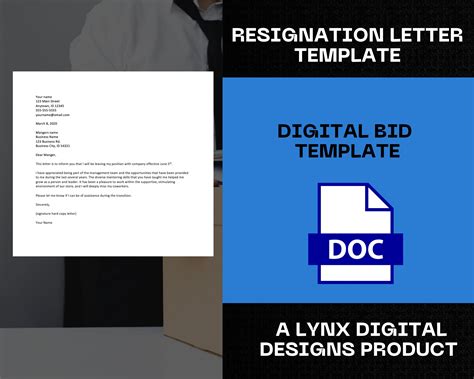 Resignation Letter Template Simple Professional Letter Template Minimalist Resignation Letter ...
