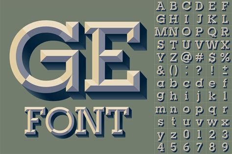 Old school beveled vector alphabet ~ Objects on Creative Market