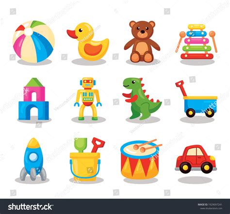 Twelve Kids Toys Set Icons Stock Vector (Royalty Free) 1929097241 | Shutterstock