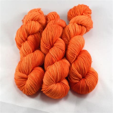 Orange Hand Dyed Yarn, tonal orange yarn, orange sock yarn ...