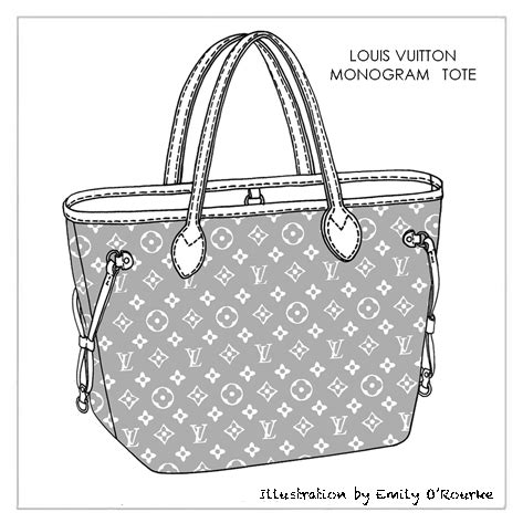 LOUIS VUITTON - MONOGRAM TOTE BAG - Designer Handbag Illustration ...