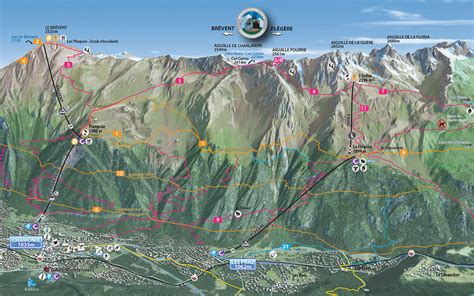 Chamonix Valley Ski Resorts Map, Grands Montets, la Flegere, Brevent