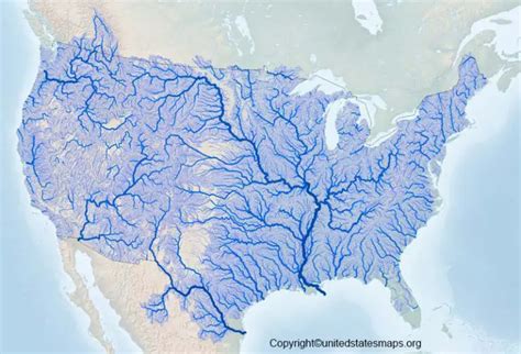 Printable US Hydrological Map - United States Maps