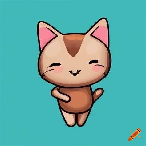 Simplistic kawaii cat art