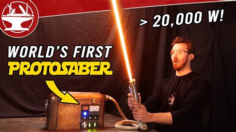 World's First Protosaber! (REAL BURNING LIGHTSABER) - YouTube