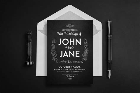 Black Wedding Invitation Templates