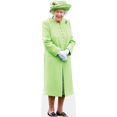 HRH The Queen (Green Outfit) Cardboard Cutout - Celebrity Cutouts
