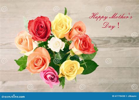 Mothers Day. Bouquet of Roses. Stock Photo - Image of color, rose: 67770438