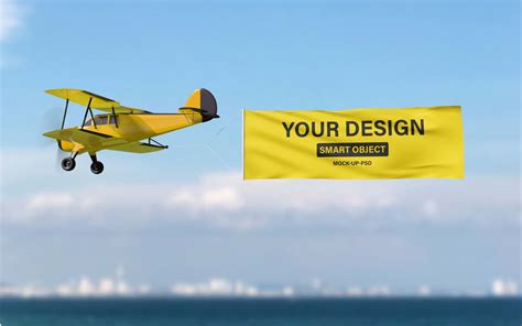 Airplane Flying Advertising Banner Mockup Free Download – Graphics Inn