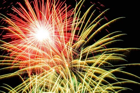 Fireworks in the night sky stock photo. Image of festive - 107081198