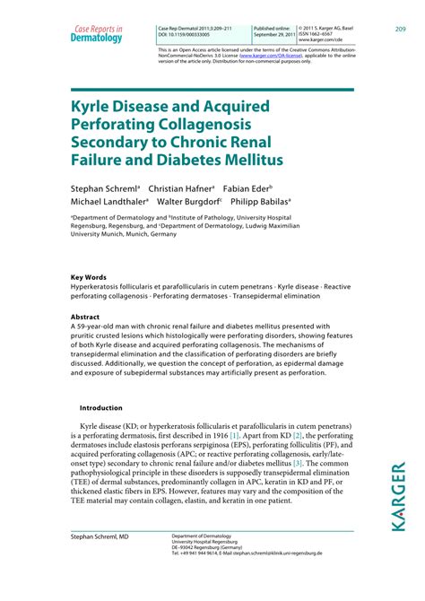 (PDF) Kyrle Disease and Acquired Perforating Collagenosis Secondary to Chronic Renal Failure and ...