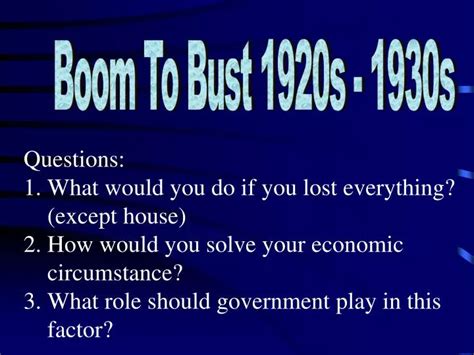 PPT - Boom To Bust 1920s - 1930s PowerPoint Presentation, free download - ID:2800921