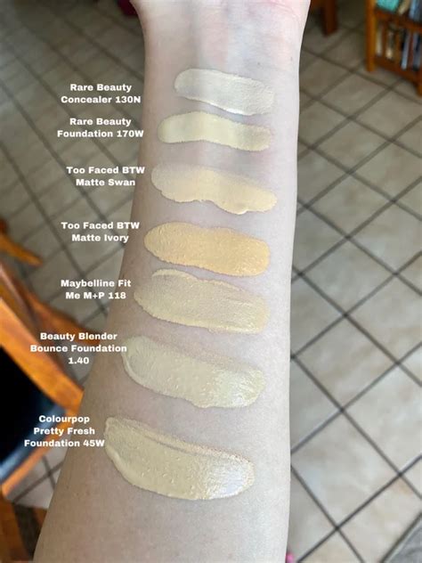 Rare Beauty and other foundation swatches! : PaleMUA | Beauty ...