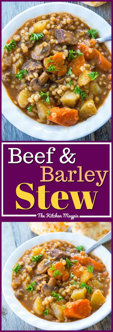 Beef & Barley Stew : Slow Cooker or Instant Pot | Stew recipes, Beef ...