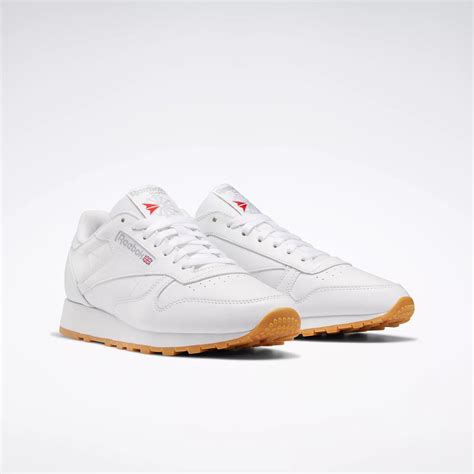 Reebok Classic Leather Sneakers In White With Gum Sole | lupon.gov.ph