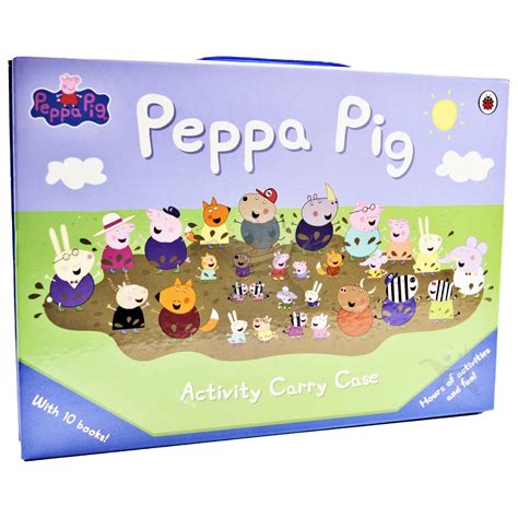 Peppa Pig Activity Carry Case 10 Books Collection 6 Activity +4 Sticker Book NEW | eBay