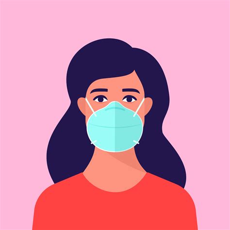 Woman Wearing Medical Face Mask 952547 Vector Art at Vecteezy