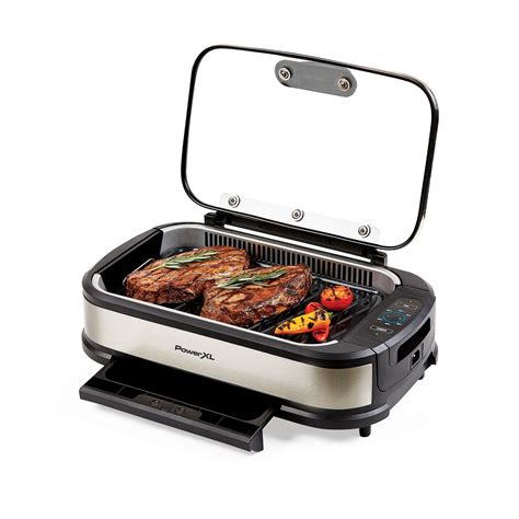 PowerXL Smokeless Grill Plus with Tempered Glass Lid and Turbo Speed ...