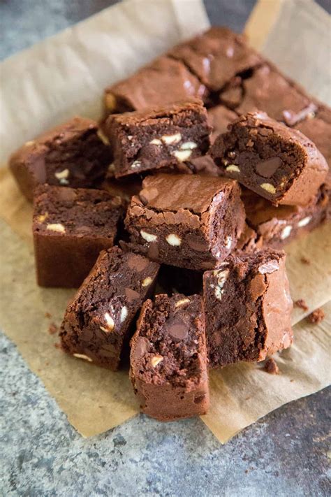 Triple Chocolate Brownies (fudge brownies)- The Little Epicurean