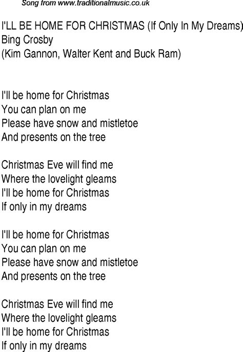 Top songs, 1943 music charts: lyrics for Ill Be Home For Christmas