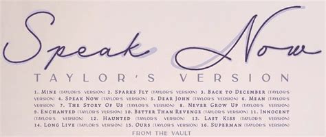 Taylor Swift Web | Taylor Reveals 'Speak Now (Taylor's Version)' Track ...