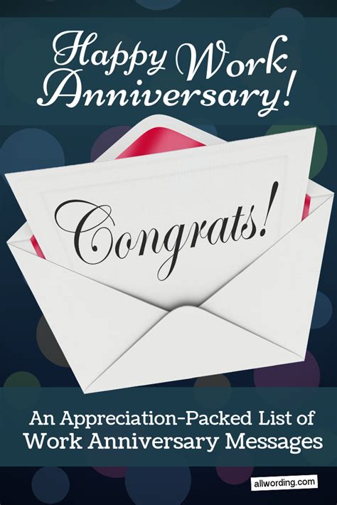 An Appreciation-Packed List of Work Anniversary Messages | Anniversary message, Work anniversary ...