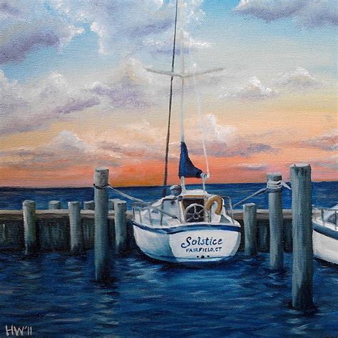 nautical sailboat oil painting ocean art boat by SouthPawPaintings