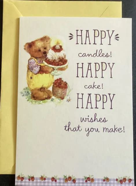 HAPPY BIRTHDAY TEDDY Bear Card Hallmark Greeting Card $1.99 - PicClick