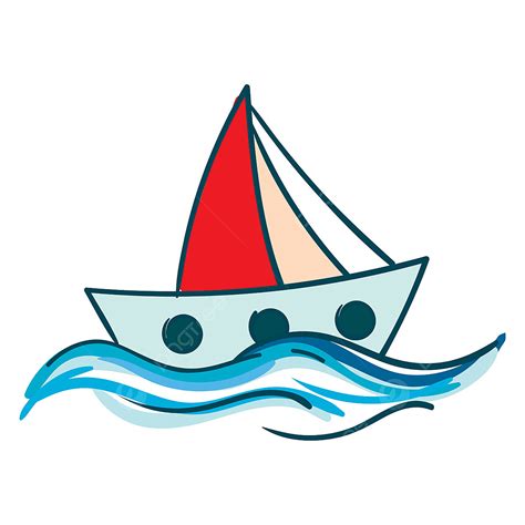 Sailboat On Water Clipart Transparent Background, Sailboat Floating In The Blue Water Vector Or ...