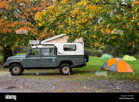 Land Rover 4x4 Camper Van conversion Stock Photo - Alamy