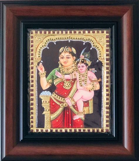 Beautiful Yasodha baby krishna gift Tanjore painting divine Yasodha and ...