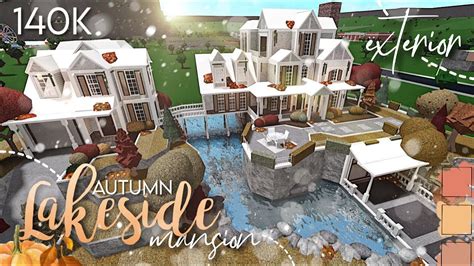 BLOXBURG | Autumn Lakeside Mansion 140K | EXTERIOR - YouTube