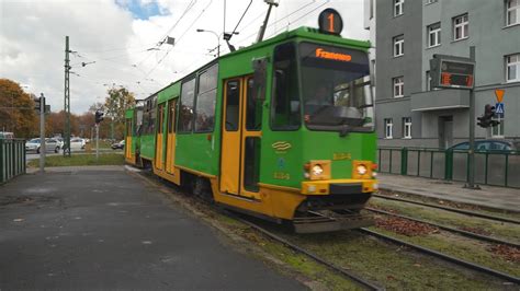 Poland , Poznań, tram 1 ride from Arciszewskiego to Rolna - YouTube