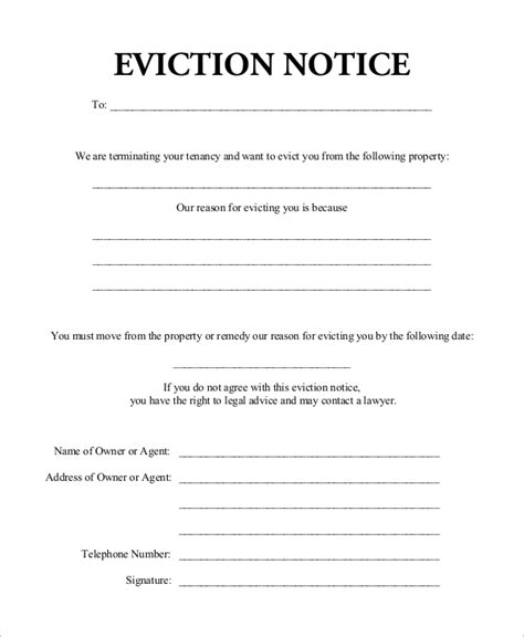 Blank Eviction Notice | Template Business