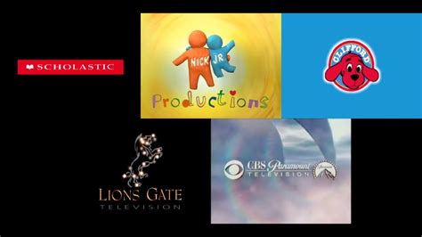 Combo logos: Scholastic/Nick Jr. Productions/Clifford/Lions Gate TV/CBS Paramount TV (2000 ...