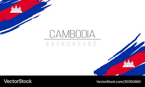 Cambodia flag brush style background with stripes Vector Image