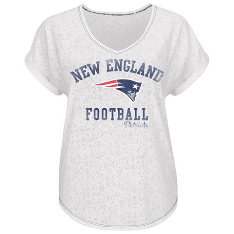 Women's New England Patriots Majestic White Champion Swagger V-Neck T-Shirt - NFLShop.com