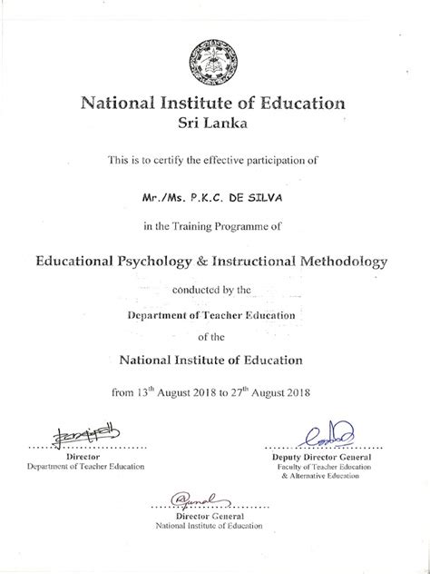 Instructor Certificate | PDF