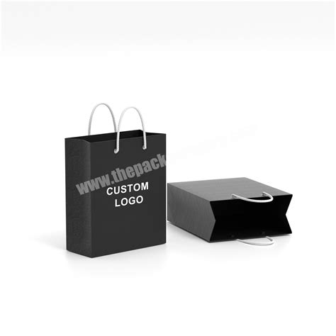 Custom plain party black halloween christmas birthday thank you wedding souvenir gift paper bags ...