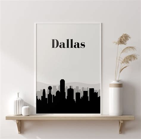 Dallas Wall Art Print Dallas Art Dallas Skyline Dallas | Etsy