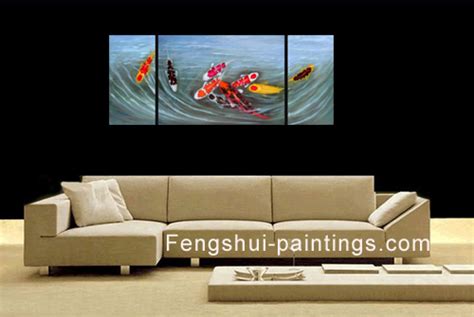 Abstract Chinese Koi Painting Feng Shui Fish Painting | eBay