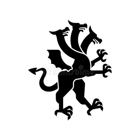 Hydra Heraldic Animal Silhouette. Fantastic Beast. Monster for Coat of ...