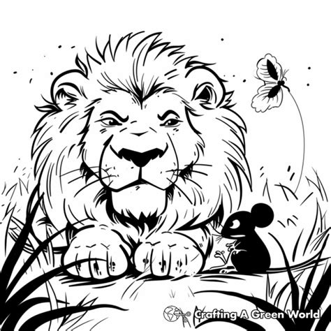 Lion And Mouse Coloring Pages - Free & Printable!