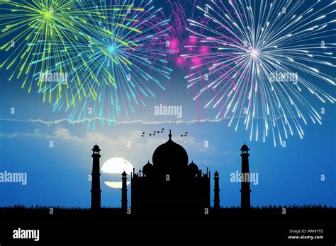 fireworks in the taj mahal Stock Photo - Alamy